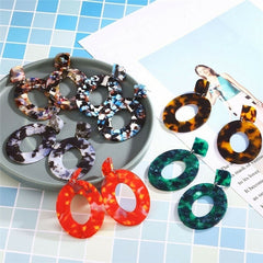 Women's European Oval Acrylic Drop Earrings