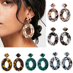 Women's European Oval Acrylic Drop Earrings