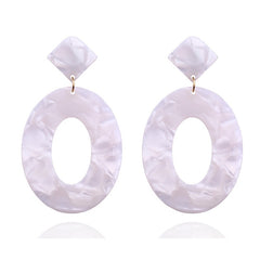 Women's European Oval Acrylic Drop Earrings