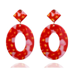 Women's European Oval Acrylic Drop Earrings