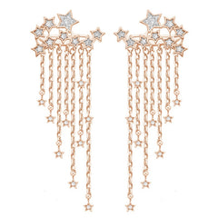 Women's European Long Tassel Star Drop Earrings