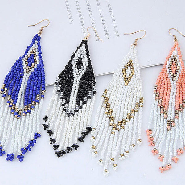 Women's Bohemian Beaded Dangle Drop Earrings