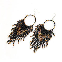 Women's Bohemian Long Tassel Acrylic Drop Earrings