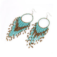 Women's Bohemian Long Tassel Acrylic Drop Earrings