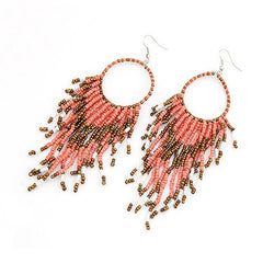 Women's Bohemian Long Tassel Acrylic Drop Earrings