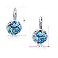 Women's Rose Gold and Platinum Blue CZ Post Earrings