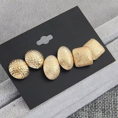 Women's Set of 3 Button Post Retro 90's Earring