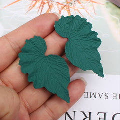 Women's Acrylic Leaf Post Earrings