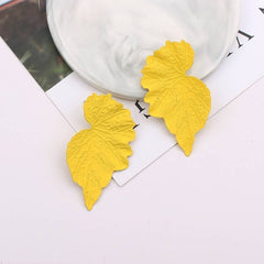 Women's Acrylic Leaf Post Earrings