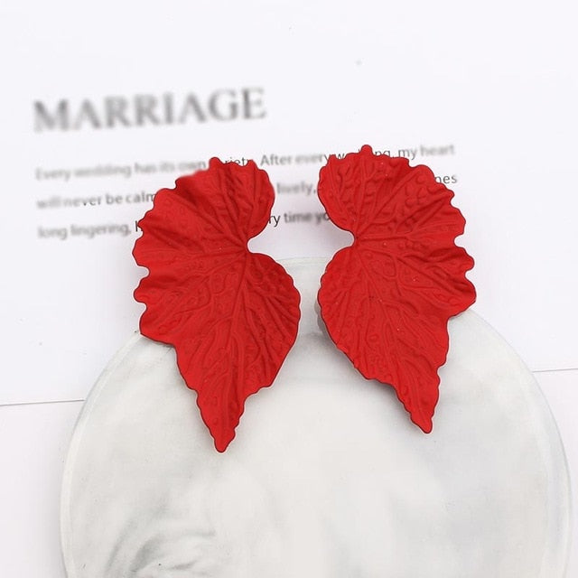 Women's Acrylic Leaf Post Earrings