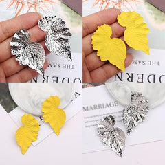 Women's Acrylic Leaf Post Earrings