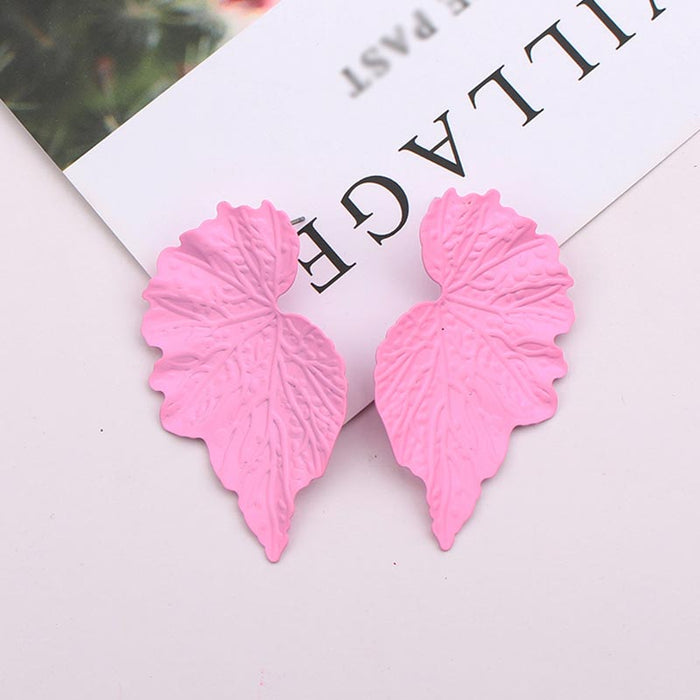 Women's Acrylic Leaf Post Earrings