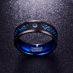 Men's Zirconia Tungsten Carbide 'Black Dragon' Ring