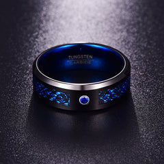 Men's Zirconia Tungsten Carbide 'Black Dragon' Ring