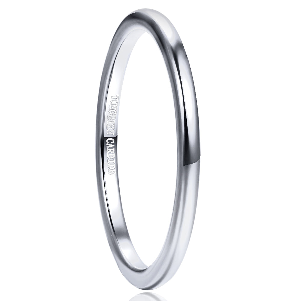 Women's 2mm Polished Tungsten Carbide Ring