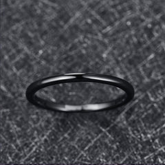 Women's 2mm Black Tungsten Carbide Ring