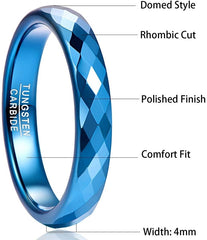 Women's 4mm Tungsten Carbide Hammered Finish Ring