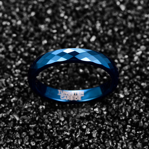 Women's 4mm Tungsten Carbide Hammered Finish Ring