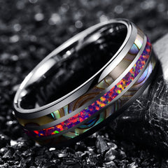 Women's 8mm Acacia Purple Opal Tungsten Carbide Ring