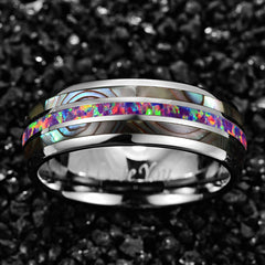 Women's 8mm Acacia Purple Opal Tungsten Carbide Ring