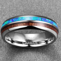 Women's 6mm Opal Acacia Tungsten Carbide Ring