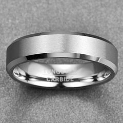 Women's 6mm Matte Silver Tungsten Carbide Ring