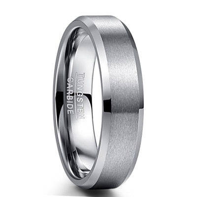 Women's 6mm Matte Silver Tungsten Carbide Ring