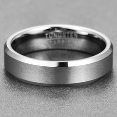 Women's 6mm Matte Silver Tungsten Carbide Ring