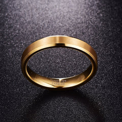 Women's 4mm Classic Gold Tungsten Carbide Ring