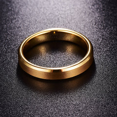 Women's 4mm Classic Gold Tungsten Carbide Ring