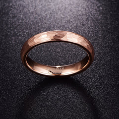 Women's 4mm Hammered Rose Gold Tungsten Carbide Ring