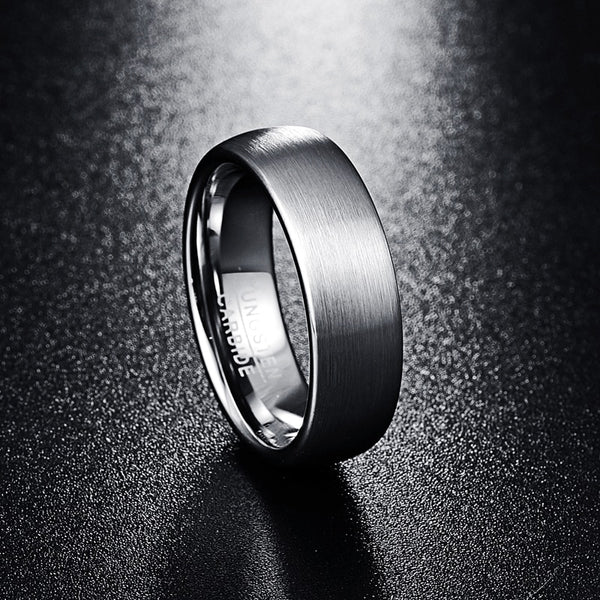 Men's 7mm Brushed Silver Tungsten Carbide Ring