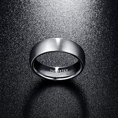 Men's 7mm Brushed Silver Tungsten Carbide Ring