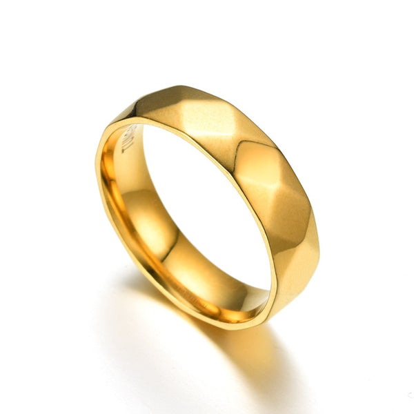 Men's 6mm Geometric Gold Tungsten Carbide Ring