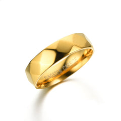 Men's 6mm Geometric Gold Tungsten Carbide Ring