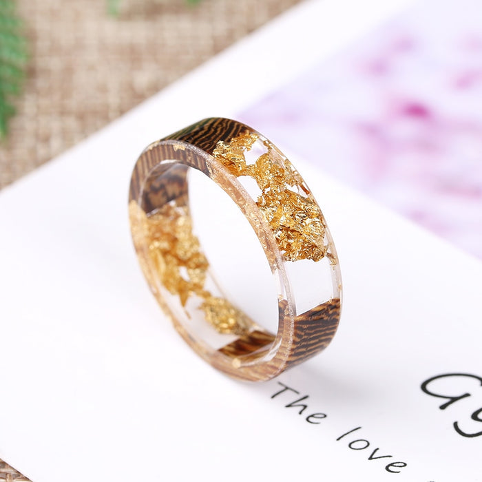 Women's 6.5mm 'Coral Reef' Zebra Wood and Acetate Acrylic Ring