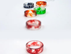 Women's 6mm 'Fire in Time' Acetate Acrylic Ring