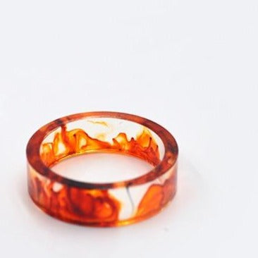 Women's 6mm 'Fire in Time' Acetate Acrylic Ring
