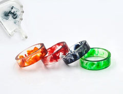 Women's 6mm 'Fire in Time' Acetate Acrylic Ring