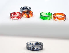 Women's 6mm 'Fire in Time' Acetate Acrylic Ring