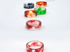 Women's 6mm 'Fire in Time' Acetate Acrylic Ring