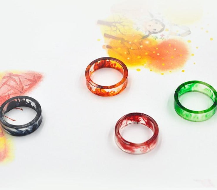 Women's 6mm 'Fire in Time' Acetate Acrylic Ring