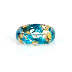 Women's 'Infinity | Blue Leaves' Acetate Acrylic Ring