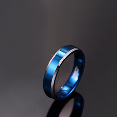 Women's 6mm Frosted Blue Tungsten Carbide Ring