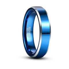 Women's 6mm Frosted Blue Tungsten Carbide Ring