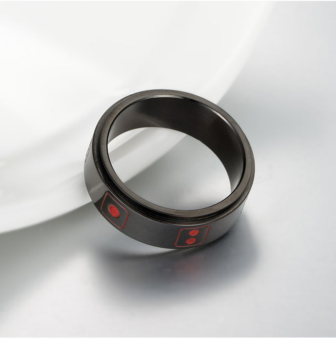 Men's 8mm 'Dice' Titanium Ring
