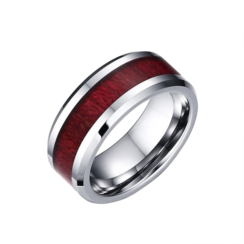 Men's 8mm Ebony Inlay Titanium Ring