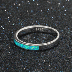 Women's 4mm Inlay Opal Tungsten Carbide Ring