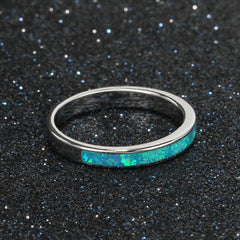 Women's 4mm Inlay Opal Tungsten Carbide Ring