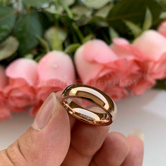 Women's 6mm Classic Dome Rose Gold Tungsten Carbide